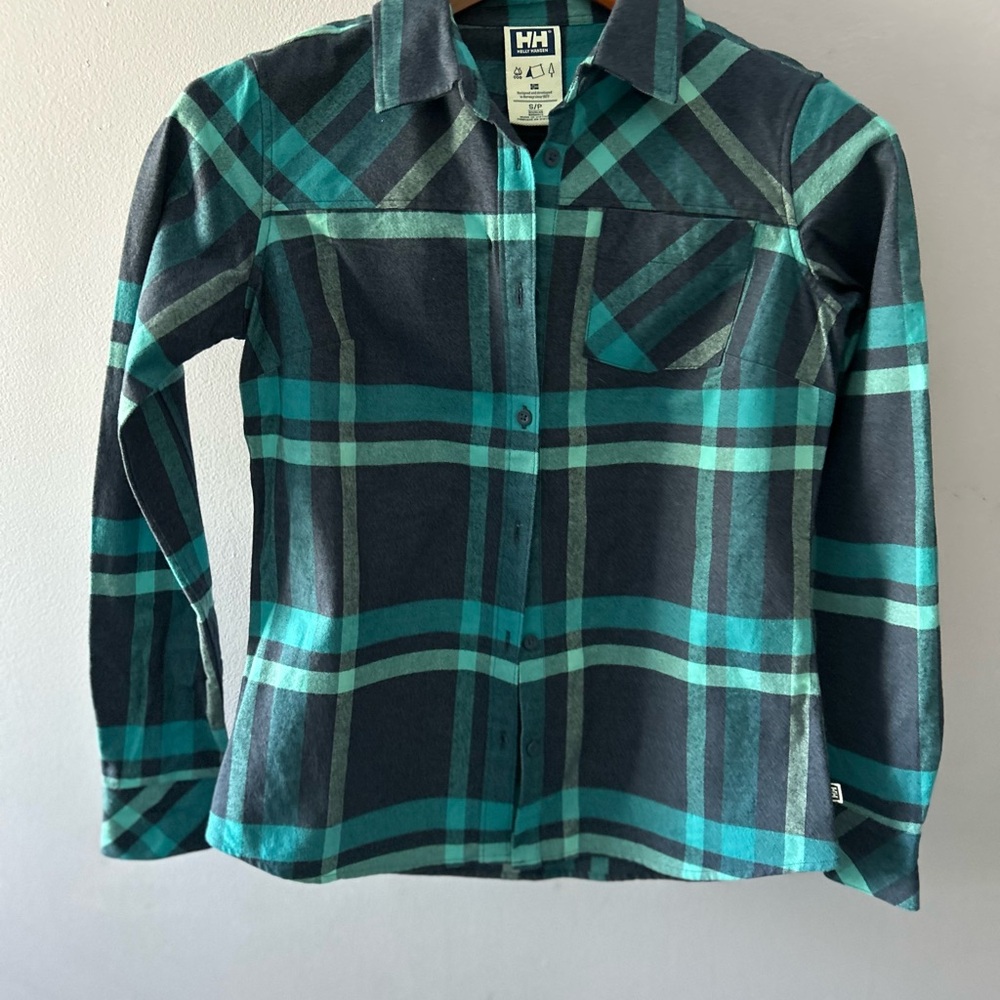 🛍️ Helly Hansen Women's Plaid Shirt - Teal and Blue